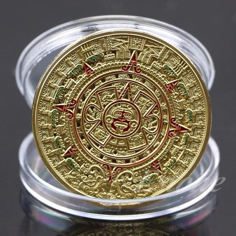 HARPIMER Mayan Aztec Prophecy Commemorative Coins, Mexican Maya Calendar Commemorative Coin Art Collection - Image 2